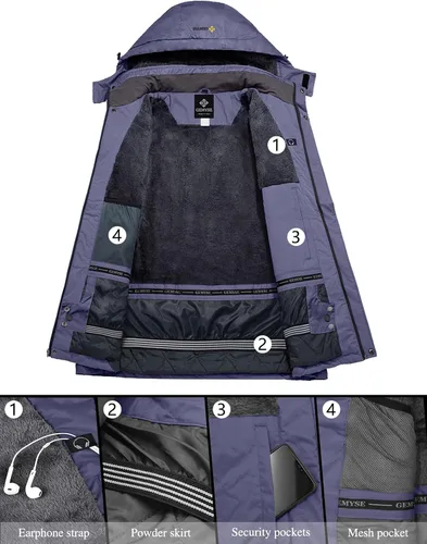 Miniatura 3 de GEMYSE Women's Mountain Waterproof Ski Snow Jacket Winter Windproof Rain Jacket