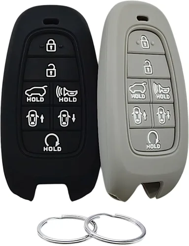 REPROTECTING Funda de Goma de Silicona para Llavero Compatible con 7 Botones 2019 2020 2021 Hyundai Sonata Nexo 2022 Hyundai Tucson 2023 Palisade
