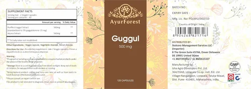 Miniatura 4 de Guggul Vegie Cápsula con Extracto de Arjuna 120 Recuento 1000 mg
