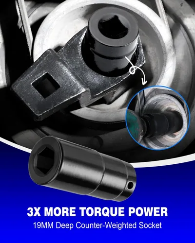 Miniatura 6 de BETOOLL Juego de llaves de sujeción de llave de manivela de 0.748 in y llave de cigüeñal de 1.969 in compatible con motores Honda y Acura