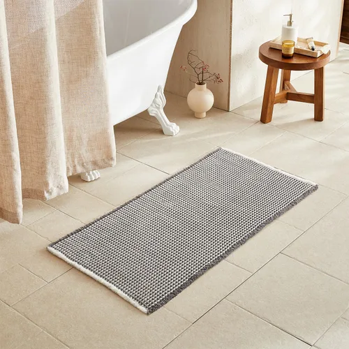 Miniatura 12 de TYUU Tapete de baño estilo gofre, tapete de baño bohemio, antideslizante, lavable, súper absorbente, de secado rápido, bonito tapete de baño