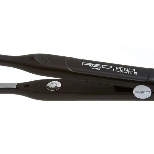 Miniatura 3 de RED by KISS Lápiz de titanio plancha plana de 3/10 pulgadas – Borde ultra preciso y estilo de corte Pixie, calor máximo de 450 °F, sin