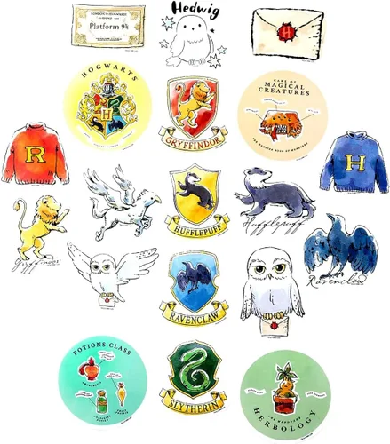 Miniatura 5 de Conquest Journals - Calcomanías de vinilo de acuarela de Harry Potter, juego de calcomanías únicas, 5 hologramas, impermeable, resistente a