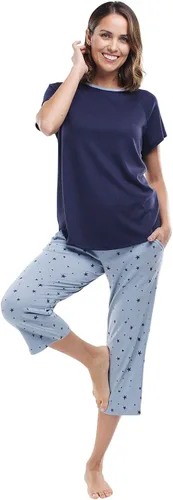 Miniatura 2 de jijamas Increíblemente suave juego de pijama de algodón Pima para mujer, capri