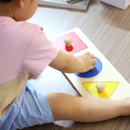 Miniatura 5 de Rompecabezas Montessori de Múltiples Formas, Primeras Formas, Rompecabezas de Madera con Perilla Jumbo, Rompecabezas de Formas Geométricas