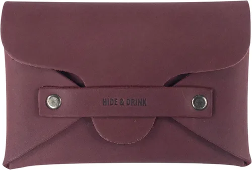 Hide & Drink, Tarjetero sin broches hecho a mano de cuero de grano completo, con capacidad para hasta 10 tarjetas más billetes plegados, organizador