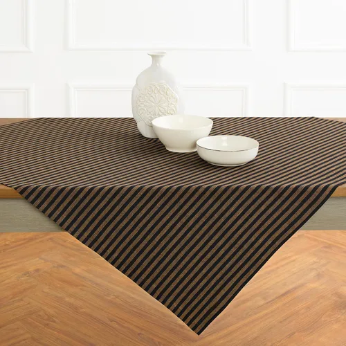 Miniatura 20 de Solino Home Mantel de lino a rayas de 52 x 52 pulgadas, mantel cuadrado 100% lino puro natural y blanco, diseño de rayas Amalfi, lavable a máquina