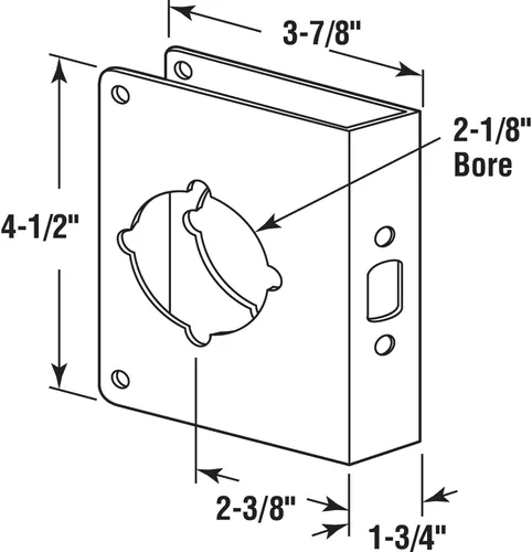 Miniatura 2 de Prime-Line U 9573 - Placa de refuerzo de puerta y cerradura de latón para puertas de 1-3/4 pulgadas de grosor, acabado de latón antiguo