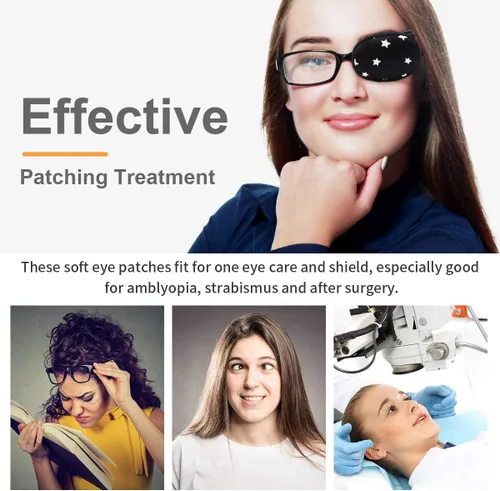 Miniatura 7 de eZAKKA Parches para ojos para adultos, parche para gafas, parche de seda para ojo perezoso, ambliopía, estrabismo y después de la cirugía