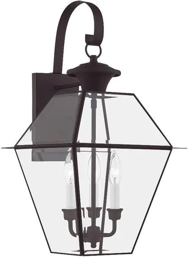 Miniatura 16 de Livex Lighting 2381-01 Westover - Farol de pared para exteriores, 3 luces, latón antiguo