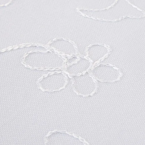 Miniatura 3 de Violet Linen Dublin - Mantel de diseño bordado blanco de 72 x 120 pulgadas, rectangular, rectangular
