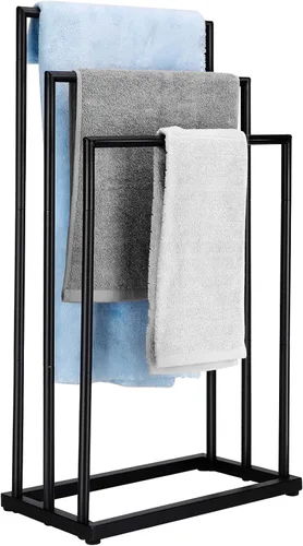 Toallero de pie independiente, toallero de acero inoxidable de 3 niveles para baño, toallero independiente para toallas de baño, toallas de baño,