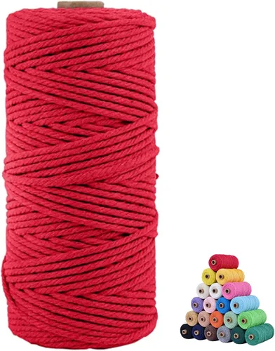 Miniatura 75 de Cuerda de algodón para macramé, de 0.11 pulgadas x 109 yardas, cuerda de macramé natural marrón, suministros perfectos de algodón para hacer