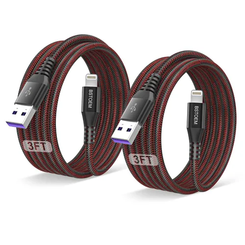 Paquete de 2 cables de carga para iPhone de 3 pies, Lightning para Apple cable de carga de 3 pies para iPhone 14/13/12/11 Pro/X/Xs Max/XR/8