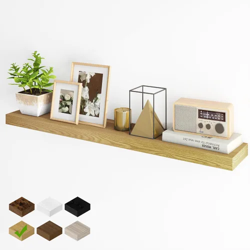 Miniatura 29 de Fun Memories Estantes flotantes para pared, estantes flotantes de 48 pulgadas de largo, juego de 1, estante colgante con soportes invisibles