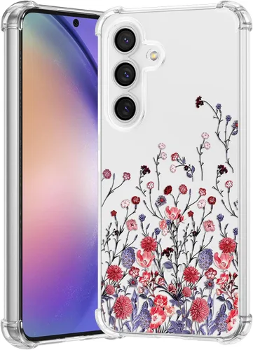Miniatura 8 de RALEAVO Funda floral para Samsung Galaxy A15 4G/5G, diseño de hojas transparentes, delgada, bonita funda protectora para niñas y mujeres, funda