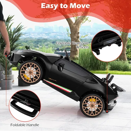 Miniatura 7 de Costzon Lamborghini con licencia. Auto de batería de 24V y 4WD de 2 plazas para niños con control remoto, vehículos eléctricos con luces LED