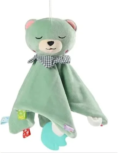 Manta de seguridad de oso de peluche, suave y adorable para bebé, regalo para bebés recién nacidos para niños o niñas, manta de juguete cómoda,