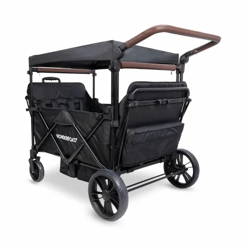 Miniatura 6 de WONDERFOLD X4R Rev Stroller Wagon (4 plazas) – Carro plegable con arnés de cinturón de seguridad de 5 puntos, asientos reclinables y espacios