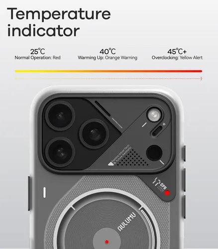 Miniatura 3 de Aulumu Funda térmica magnética A17 para iPhone 17 Pro Max CoolHyper con control de cámara Tecnología IMD Compatible con Magsafe Blanco