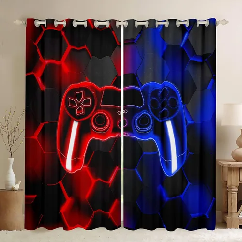 Miniatura 27 de Feelyou Cortinas de ventana para jugadores, cortinas de juego para niños, niñas y adolescentes, decoración de habitación, consola de juego, cortinas