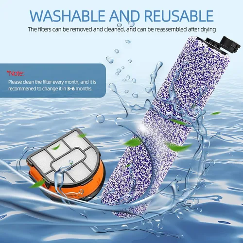 Miniatura 4 de Filtro de rodillo de cepillo de repuesto HydroVac: para aspiradora Shark WD101 WD201 WD100 WD200 AW201 WD200C WD201C WD101C AW261 WD160 Hydrovac XL