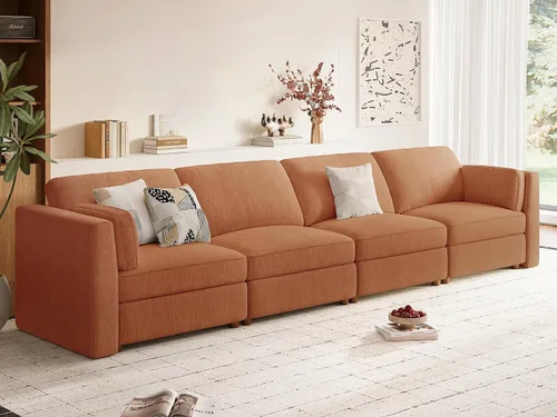 Miniatura 34 de Sofá biplaza extragrande de 83.5 pulgadas, sofás para sala de estar, sofá nube de felpilla de asiento profundo, sofá modular seccional, funda