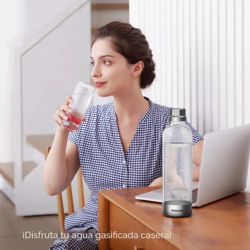 Miniatura 5 de Philips - Máquina para hacer agua con gas, máquina de soda con botella de rosca rápida, botella carbonatadora de PET libre de BPA de 1L, máquina