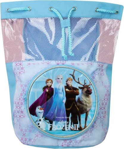 Miniatura 2 de Disney Bolsa de natación Frozen para niños, Azul Patchwork, talla única , Cordón