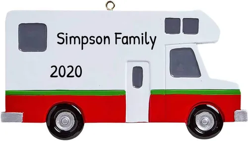 Miniatura 12 de Adornos de campamento personalizados 2025 – Adorno Airstream para caravana, remolque, Airstream, adorno de Navidad, tren, adornos de Navidad 2025