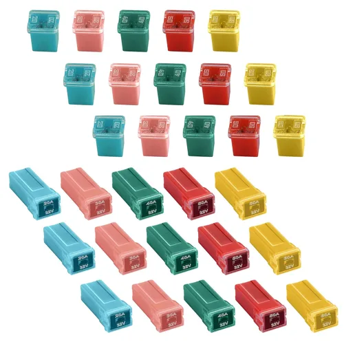 Miniatura 2 de Kit de surtido de 30 fusibles para automóviles, fusibles automotrices de perfil alto y bajo en forma de caja para camiones, coches, vehículos
