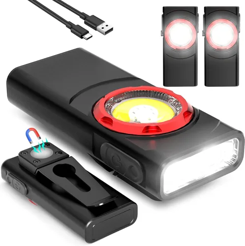 Miniatura 10 de Linterna EDC recargable Hopedone, linterna LED mini de 700 lúmenes con 8 modos, fuentes de luz duales, linterna magnética con clip, impermeable