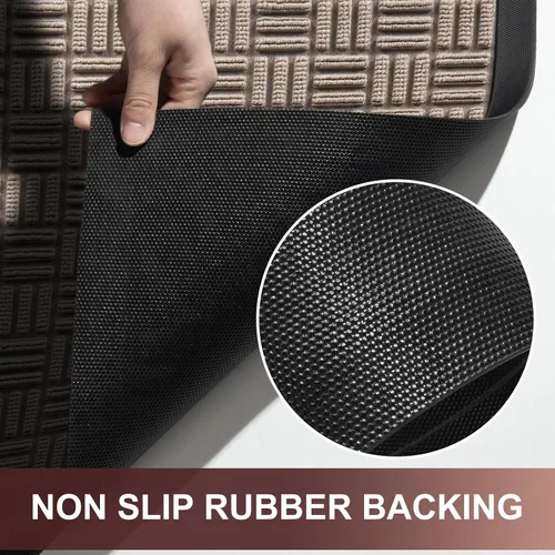 Miniatura 6 de Mibao Tapete para puerta delantera, resistente y duradero, tapete de bienvenida para interiores y exteriores, atrapador de suciedad, impermeable