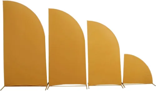 Miniatura 35 de Efavormart - Juego de 4 fundas de elastano beige para arco de media luna, fundas de telón de fondo Chiara de 2.5 pies a 7 pies para escenarios