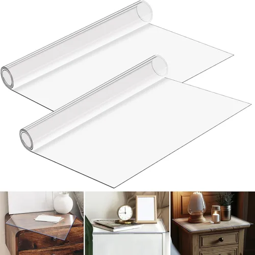 Miniatura 7 de Protector para mesita de noche, protector de plástico transparente de 15.8 x 23.6 pulgadas, 0.059 in de grosor, rectangular, de cloruro