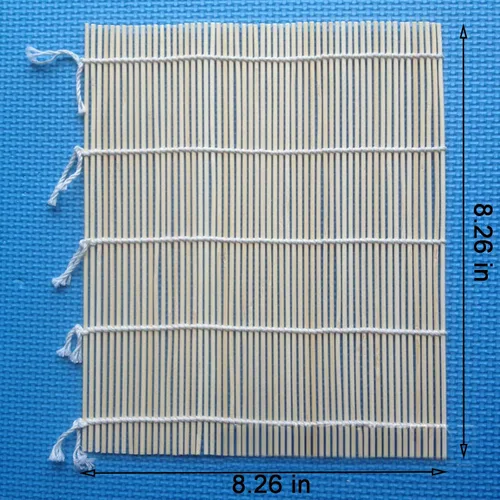 Miniatura 3 de Paquete de 4 alfombrillas de sushi de bambú natural de primera calidad, rodillo de sushi reutilizable y ecológico, perfecto para sushi casero Maki