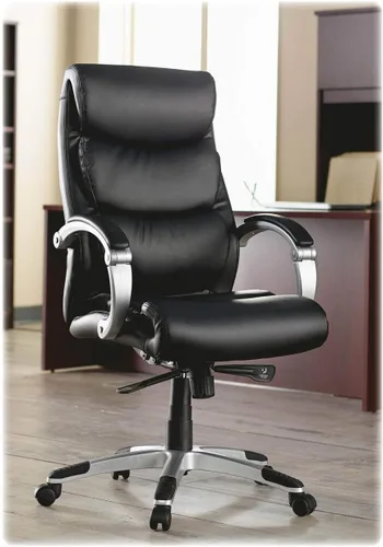 Miniatura 4 de Lorell Silla de respaldo alto de cuero negro reconstituido ejecutivo