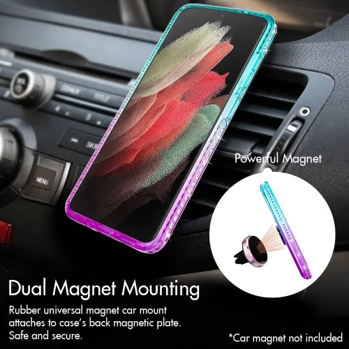 Miniatura 4 de Silverback Funda protectora delgada para Samsung Galaxy S22 Ultra para Samsung Galaxy S22 Ultra 5G, con purpurina holográfica líquida en movimiento