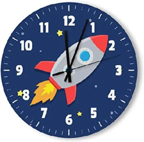 Miniatura 9 de Lindo reloj de pared de camión volquete para habitación de niños, cuarto de bebé, reloj de madera de 10 pulgadas, silencioso, sin tictac, funciona
