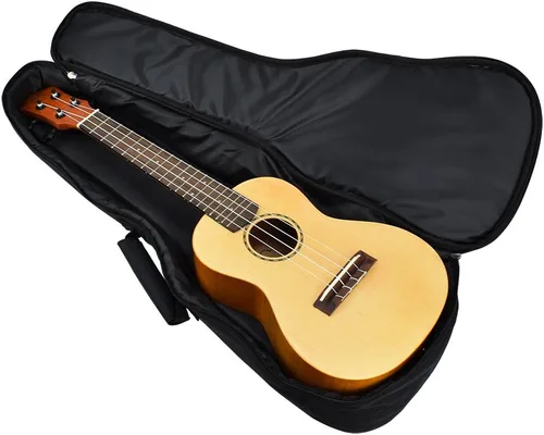 Miniatura 6 de CLOUDMUSIC Estuche para ukelele Bolsa de concierto Mochila acolchada para soprano 21 pulgadas (Soprano, Negro)
