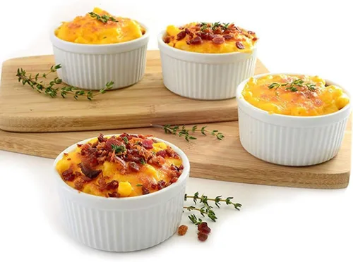 Miniatura 8 de Foraineam Juego de 12 platos de porcelana de 8 onzas para soufflé, aptos para horno, utensilios blancos para hornear, postre, natillas para hornear