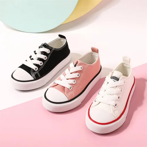 Miniatura 2 de PATPAT Tenis sin cordones para niños y niñas, tenis para niños pequeños, zapatos de lona para niños pequeños, Blanco