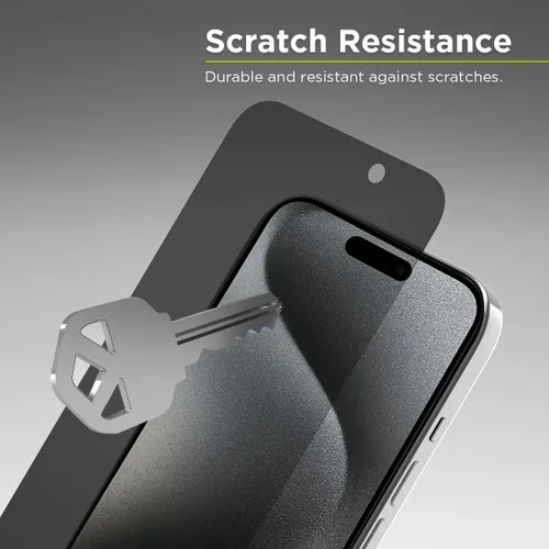 Miniatura 4 de PureGear Protector de pantalla de vidrio templado de privacidad de 2 vías compatible con Apple iPhone 15 Pro (2023) de 6.1 pulgadas, cobertura