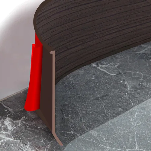 Miniatura 7 de Moldura Flexible para Zócalo de 4 Pulgadas, Base de Pared de Vinilo Autoadhesivo, Despegar y Pegar, Base Cóncava de Goma, Moldura para Zócalo