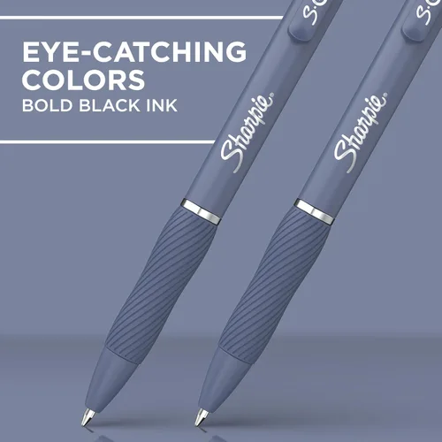 Miniatura 3 de Sharpie Bolígrafos de gel S-Gel, punta media (0.028 in), barriles de moda surtidos, tinta negra, 12 unidades, suministros para oficina, profesor