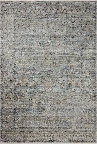 Miniatura 3 de Loloi Jean Stoffer Katherine Collection KES-01 Ocean/Gold - Alfombra decorativa de 2 pies y 3 pulgadas x 3 pies y 10 pulgadas, altura de pelo de 25