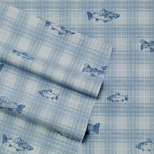Miniatura 9 de Eddie Bauer - Sábanas tamaño Queen, juego de ropa de cama de percal de algodón, decoración del hogar crujiente y fresca (Canoe Lake Paddle, Queen)