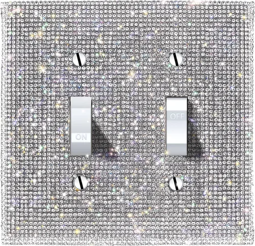 Miniatura 12 de WIRESTER Cubierta para placa de pared con diamantes de imitación brillantes y dorados, color amarillo dorado citrino, cubierta para interruptor