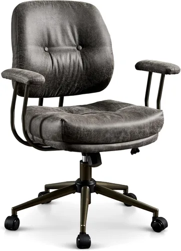 Miniatura 27 de ovios Silla de oficina ergonómica, sillas ejecutivas de piel sintética con respaldo alto y cojín grueso, cómodo sillón giratorio moderno de mediados