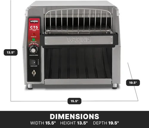 Miniatura 3 de Waring Tostadora comercial CTS1000 Coneyer, 450 rebanadas por hora, 120V, 1800W, enchufe de 5-15 fases